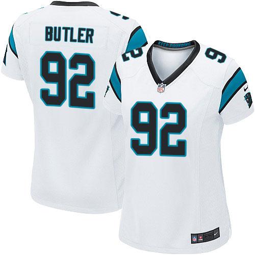 Nike Panthers #92 Vernon Butler White Women's Stitched NFL Elite Jersey